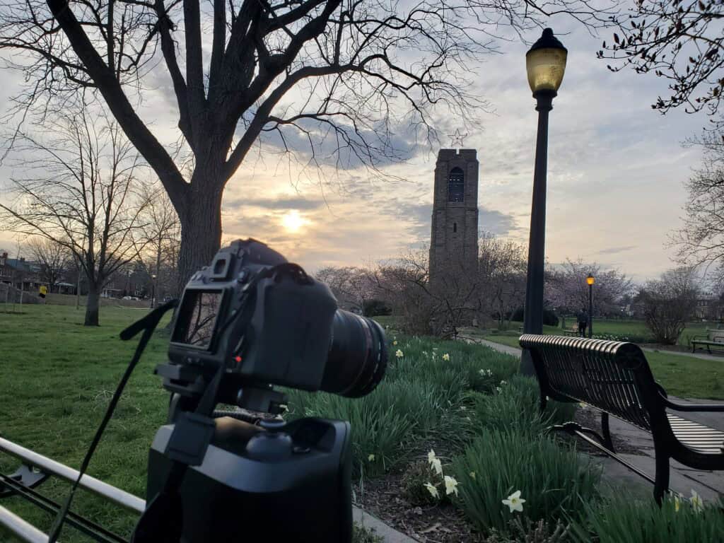 Signal SPS videographer filming with professional camera equipment during a commercial shoot.